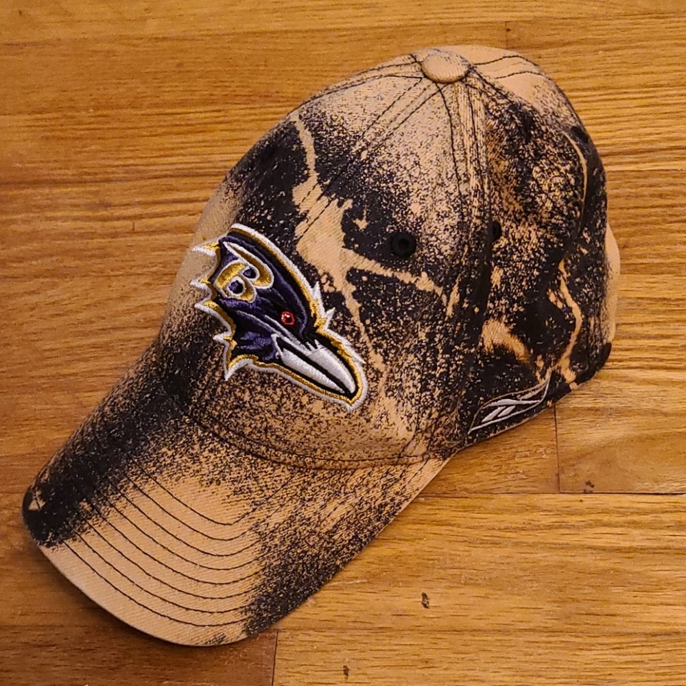 Ravens custom DIY bleach-dyed Baltimore fitted hat